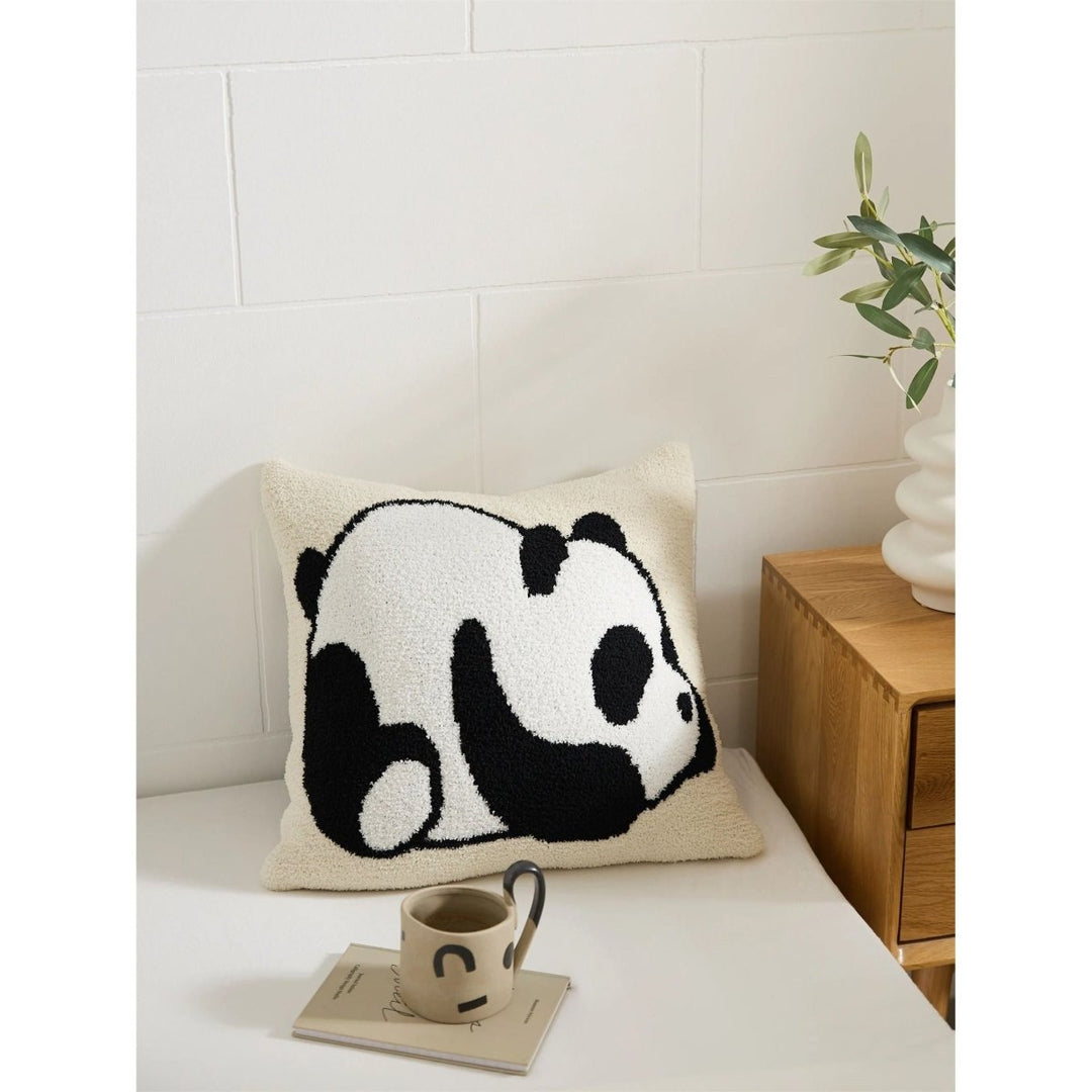 Housse de Coussin Panda | Cuddle - Designix Taies d'oreiller Gris Foncé 45x45cm