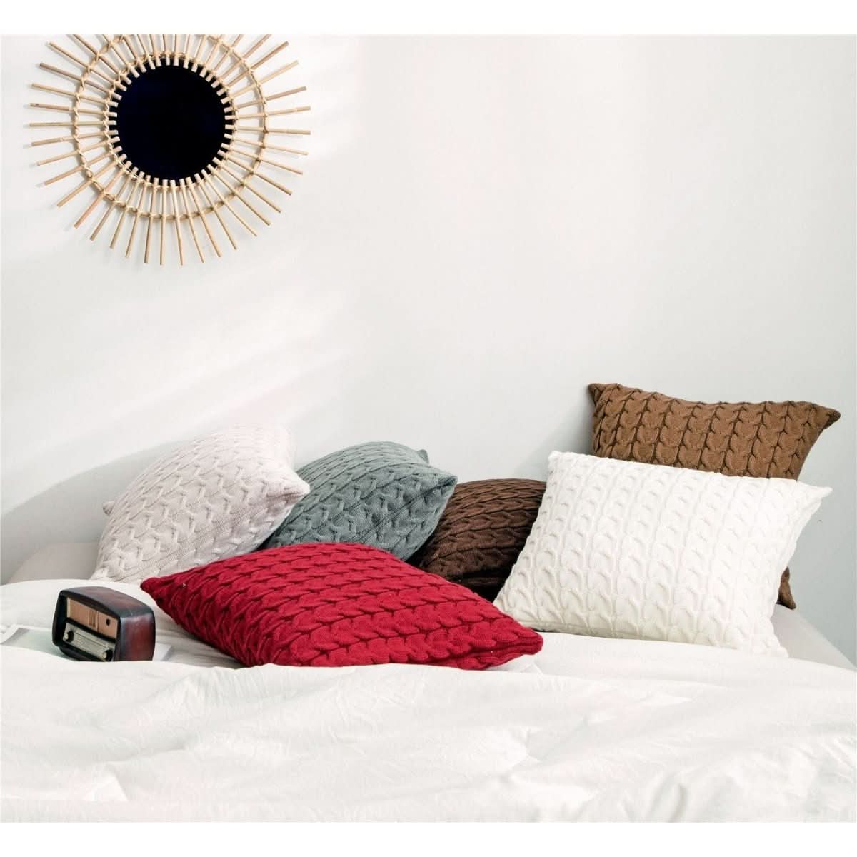 Housse de Coussin Tricot | Esprit Zen - Designix Coussin Blanc 45x45cm