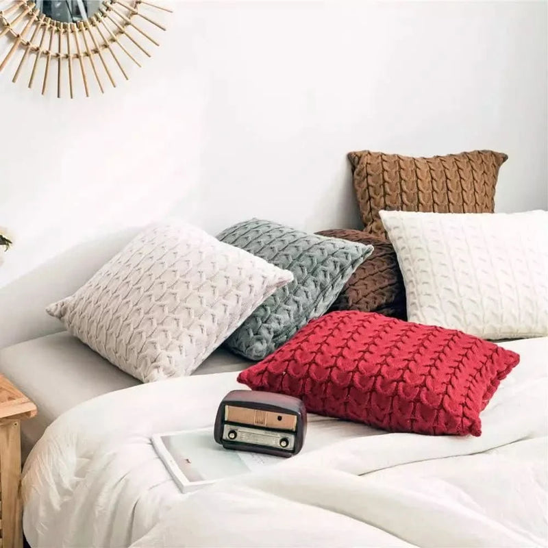 Housse de Coussin Tricot | Esprit Zen