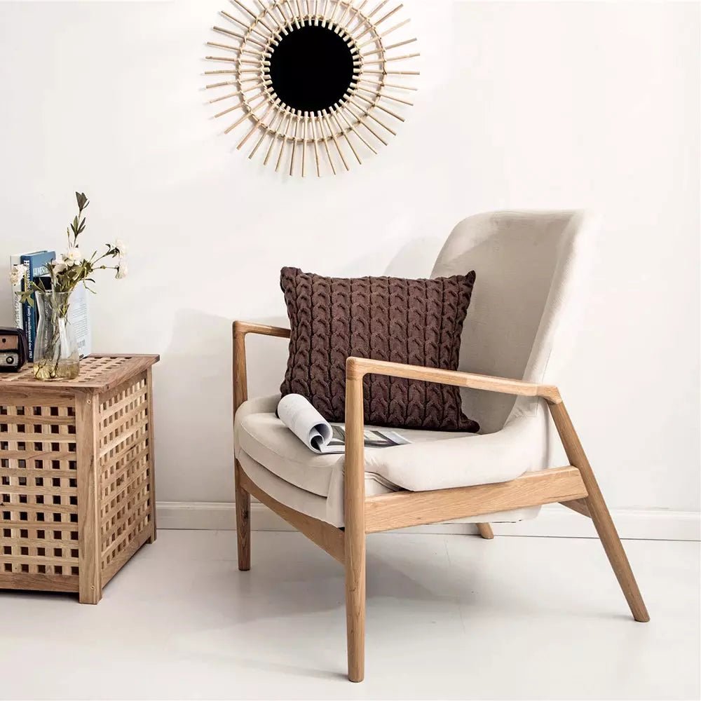 Housse de Coussin Tricot | Esprit Zen - Designix Coussin Café 45x45cm