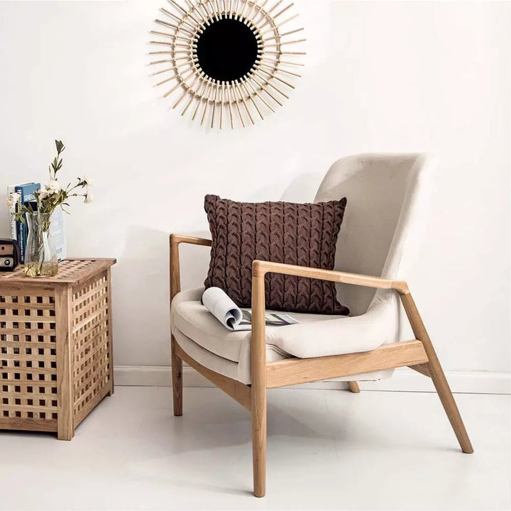 Housse de Coussin Tricot | Esprit Zen - Designix Coussin Café 45x45cm