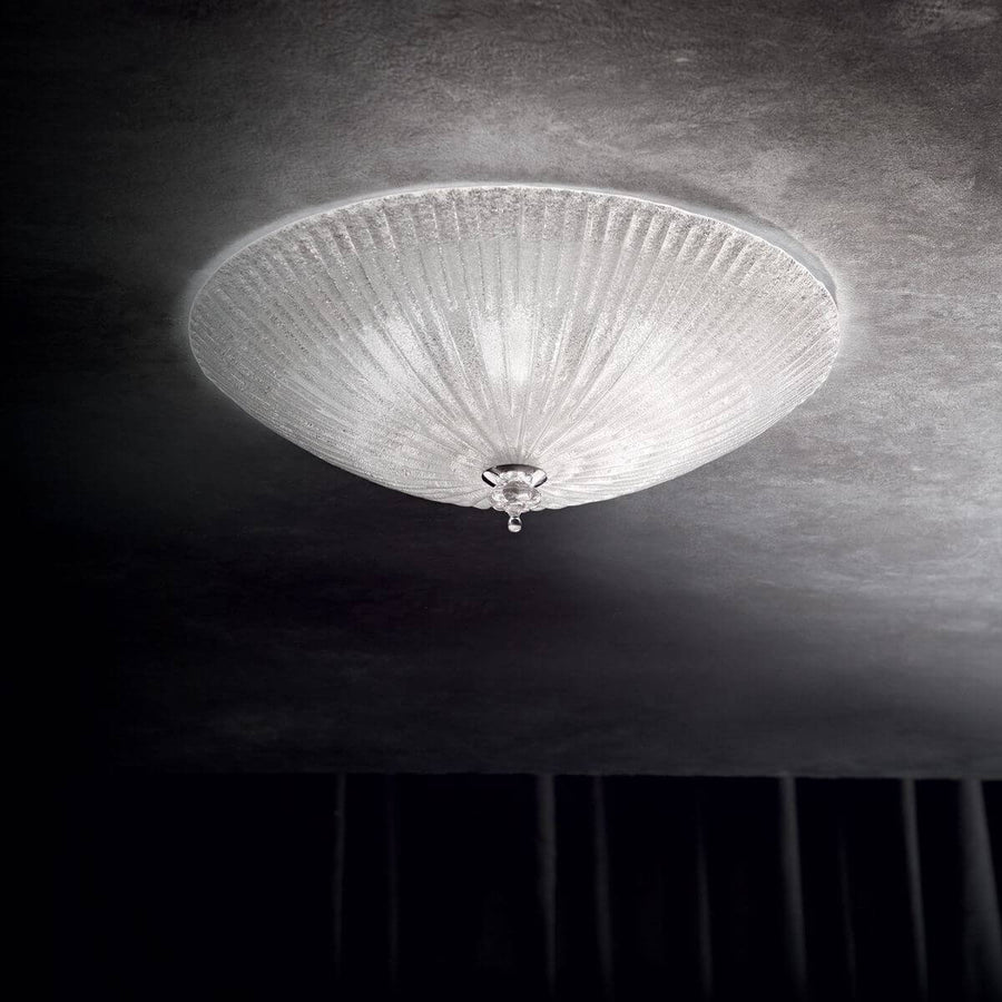 Plafonnier Shell 3 lumières transparent, verre