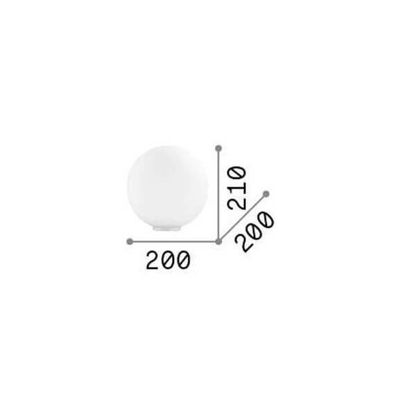 Lampe à poser Mapa Bianco blanche, verre, Ø 20 cm