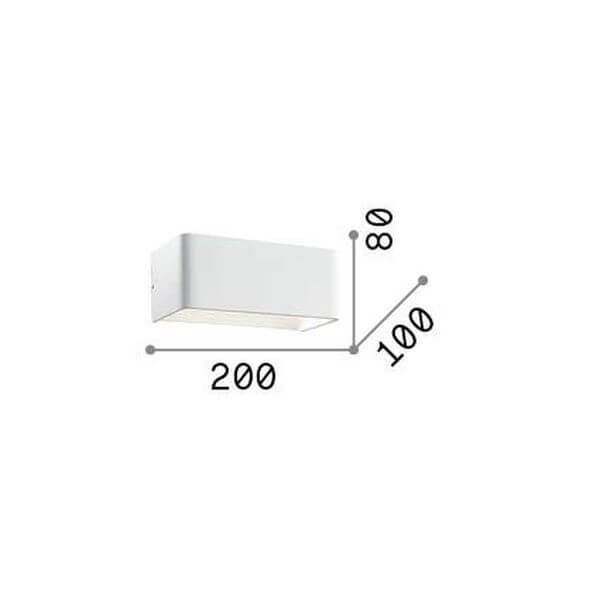 Schéma technique coté : 200 mm de largeur, 100 mm de profondeur, 80 mm de hauteur
