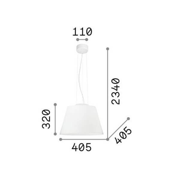 Suspension Cylinder blanche, verre