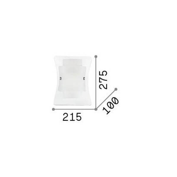 Schéma de dimensions indiquant 215 mm de large, 275 mm de haut et 100 mm de profondeur