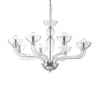 Suspension Casanova 8 lumières transparente, verre