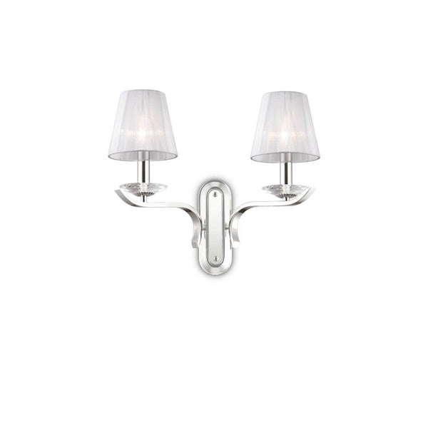 Applique murale Pegaso 2 lumières blanche, verre