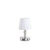 Lampe à poser Pegaso blanche, verre, Ø 18 cm