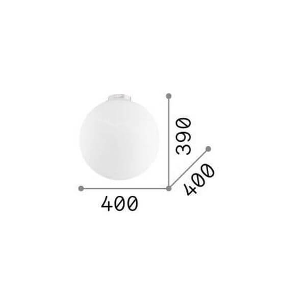 Schéma de dimensions du plafonnier indiquant 400 mm de diamètre et 390 mm de hauteur