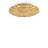 Plafonnier King 9 lumières doré, cristal