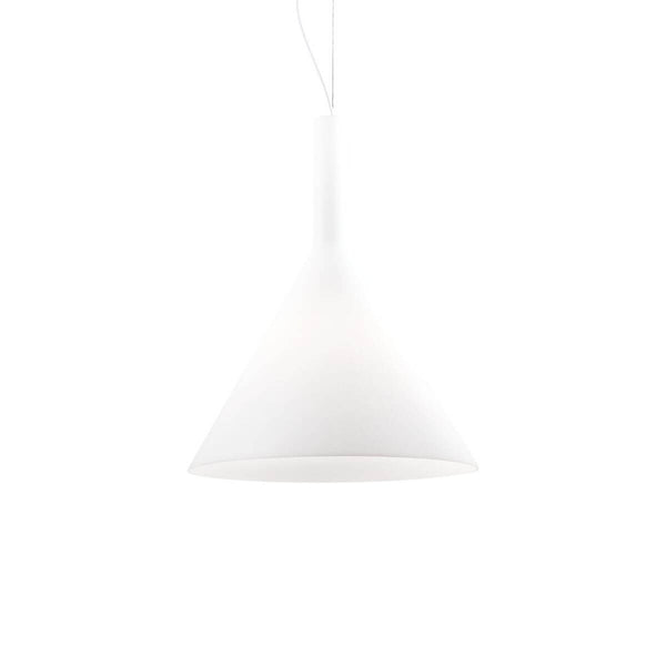 Suspension Cocktail blanche, verre, H 48 cm