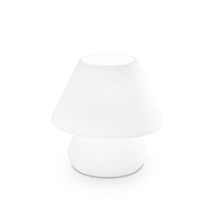 Lampe à poser Prato blanche, verre, Ø 22,5 cm