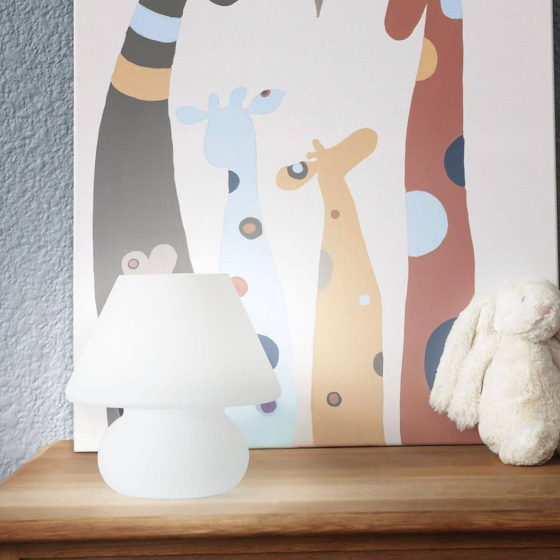 Lampe à poser Prato blanche, verre, Ø 22,5 cm