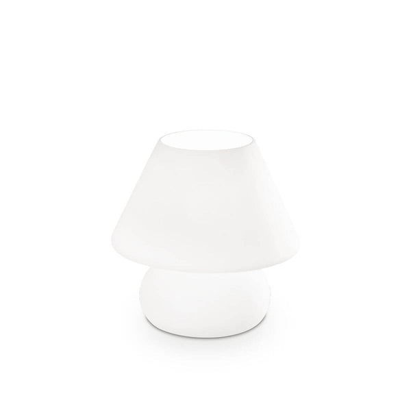 Lampe à poser Prato blanche, verre, Ø 16,5 cm