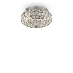 Plafonnier King 3 lumières chromé, cristal