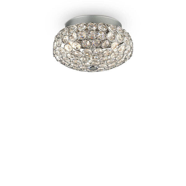 Plafonnier King 3 lumières chromé, cristal