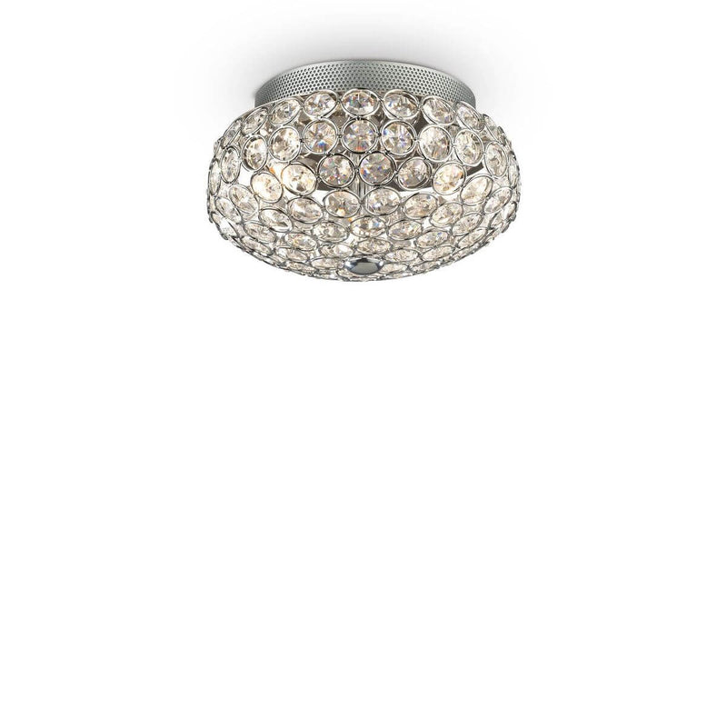 Plafonnier King 3 lumières chromé, cristal