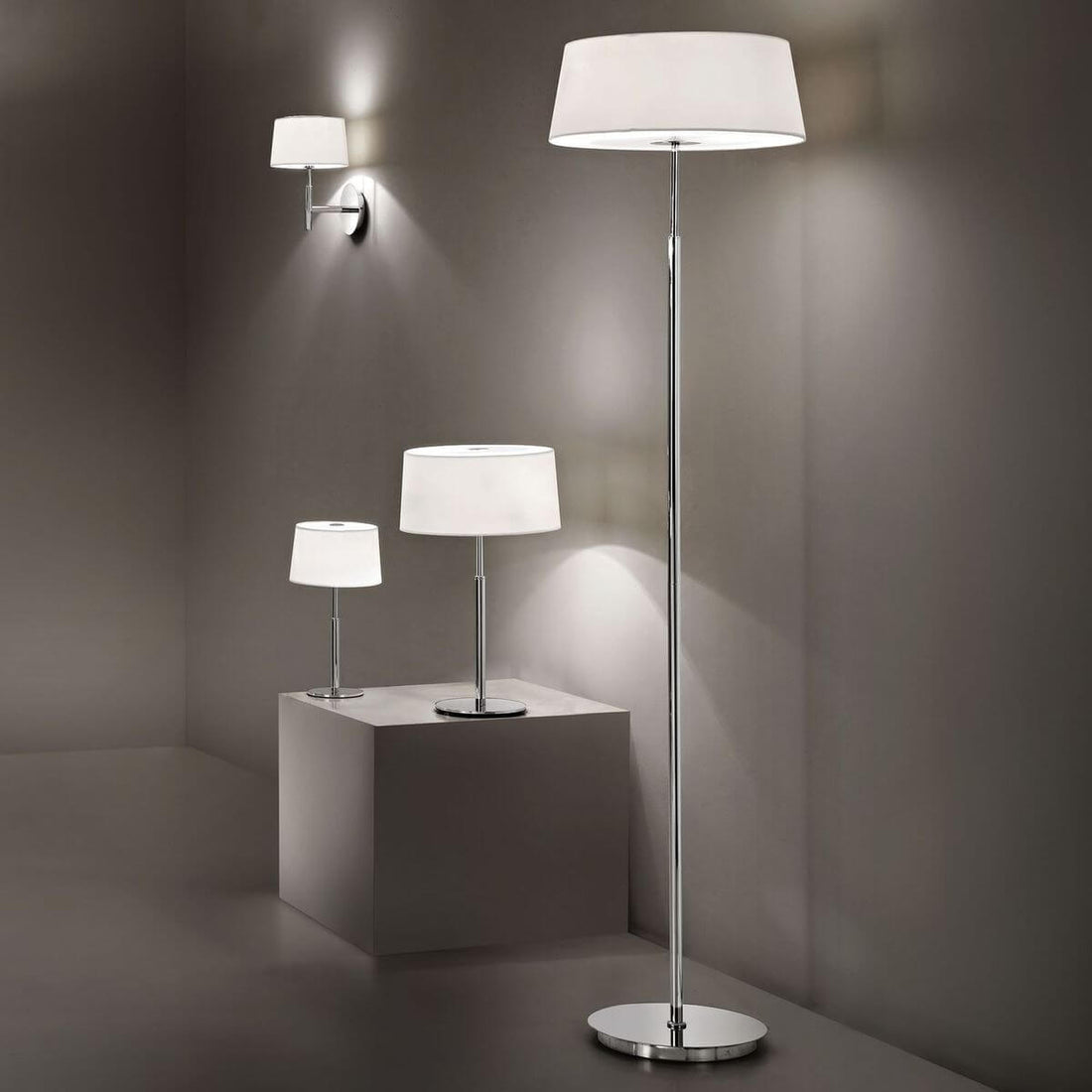 Lampe à poser Hilton blanche, verre
