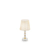Lampe à poser Queen dorée, verre, Ø 25 cm