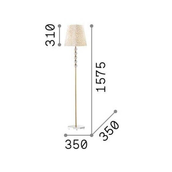 Lampadaire Queen doré, verre