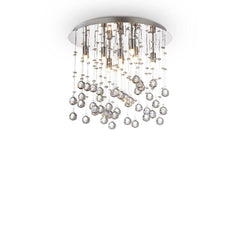 Plafonnier Moonlight 8 lumières chromé, cristal