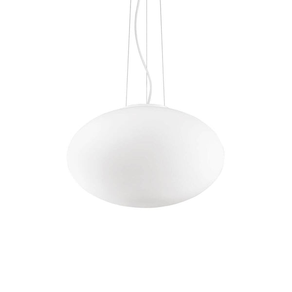 Suspension Candy blanche, verre, Ø 40 cm