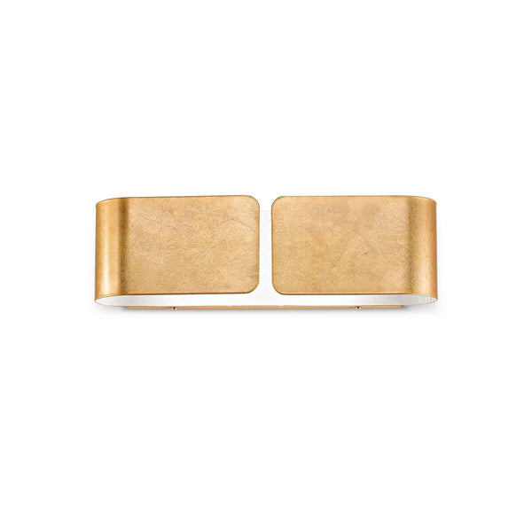 Applique murale Clip 2 lumières dorée, L 12,5 cm