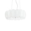 Suspension Ovalino 8 lumières blanche, verre