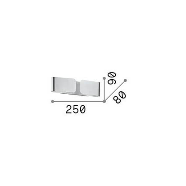 Applique murale Clip 2 lumières dorée, L 9 cm