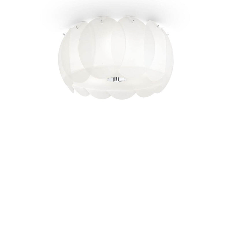 Plafonnier Ovalino 5 lumières blanc, verre