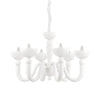 Suspension BON BON 6 lumières blanche, verre