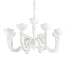 Suspension BON BON 8 lumières blanche, verre