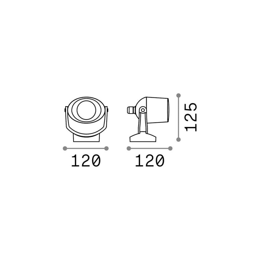 Schéma technique coté indiquant largeur 120 mm et hauteur 125 mm