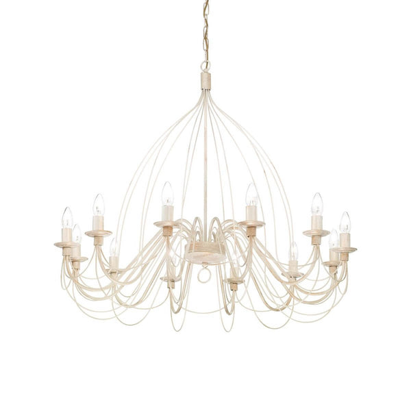 Suspension Corte 12 lumières blanche