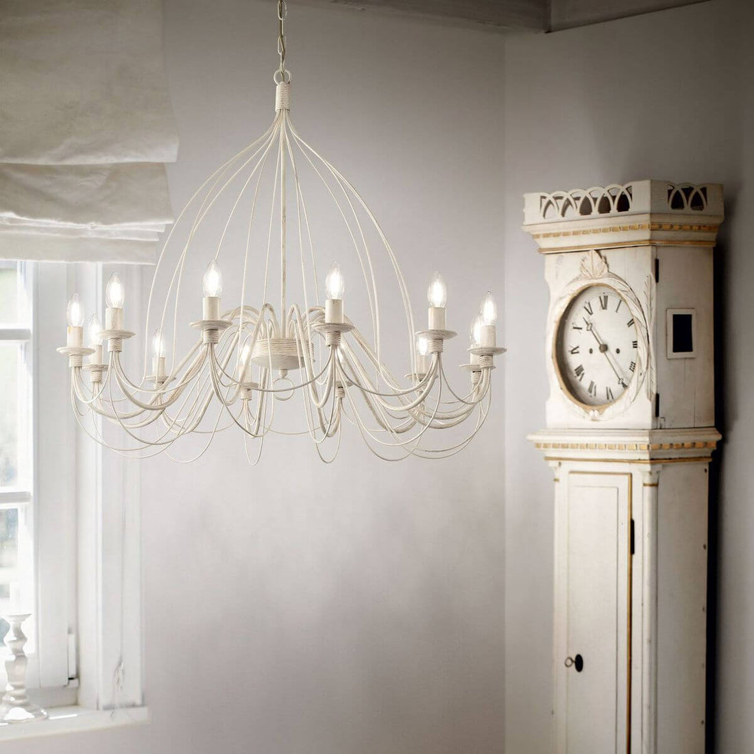 Suspension Corte 12 lumières blanche