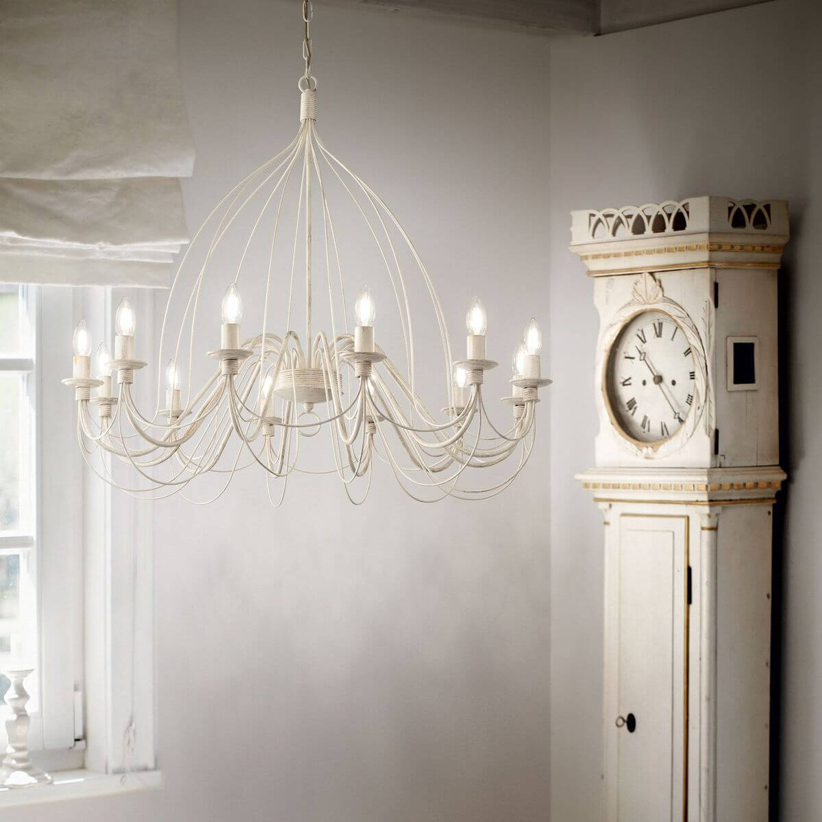 Suspension Corte 12 lumières blanche