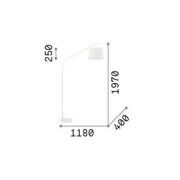 Lampadaire Daddy blanc, tissu
