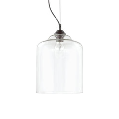 Suspension Bistro transparente, verre, H 34 cm