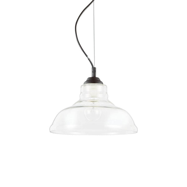 Suspension Bistro transparente, verre, Ø 28 cm