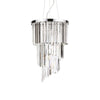 Suspension Carlton 8 lumières chromée, cristal