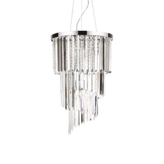 Suspension Carlton 8 lumières chromée, cristal