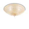 Plafonnier Shell 6 lumières ambré, verre