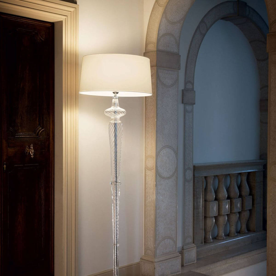 Lampadaire Forcola blanc, verre