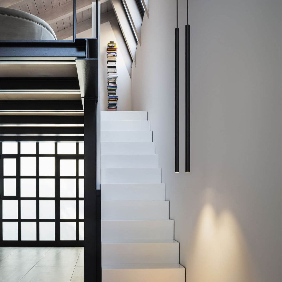 Suspension Ultrathin noire, H 100 cm