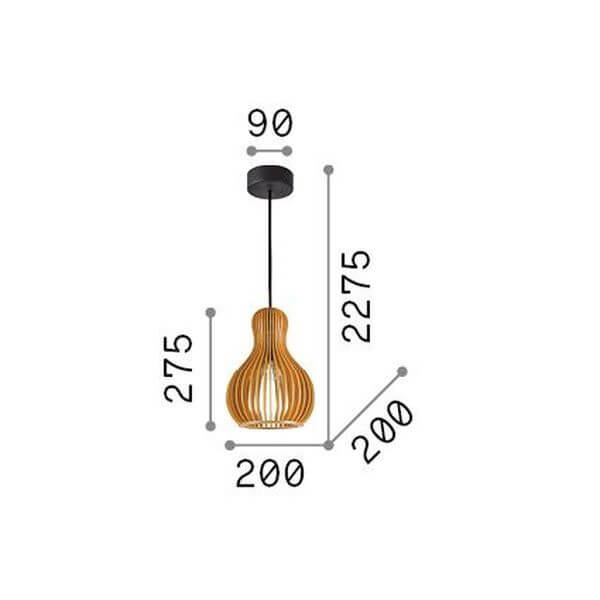Suspension Citrus bois, H 27,5 cm