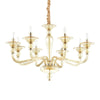Suspension Danieli 8 lumières ambrée, verre