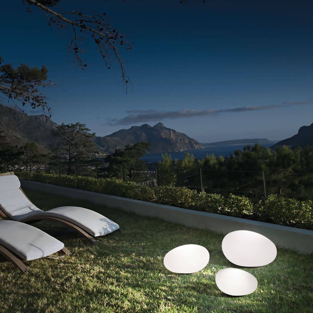 Lampadaire extérieur Sasso blanc, L 25 cm