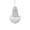 Suspension Monet 6 lumières blanche, bois
