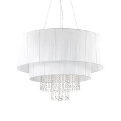 Suspension Opera 10 lumières blanche, cristal